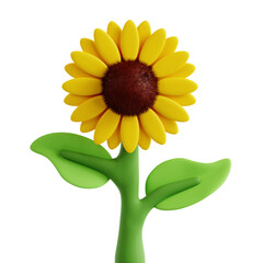 sunflower flower 3D icon illustration