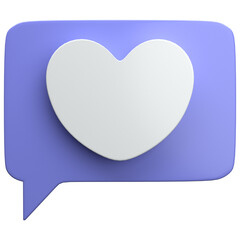 3d love notification illustration, for UI, poster, banner, social media post. 3D rendering