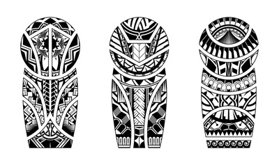 Tattoo abstract black arm template vector set