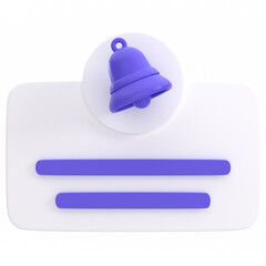 3d reminder popup illustration, for UI, poster, banner, social media post. 3D rendering