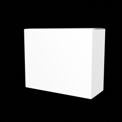 White packaging box Illustration on black background for creative design 3d mockup 