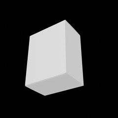 White packaging box Illustration on black background for creative design 3d mockup 