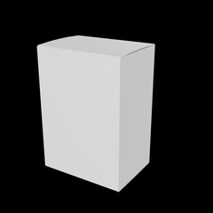 White packaging box Illustration on black background for creative design 3d mockup 
