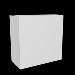 White packaging box Illustration on black background for creative design 3d mockup 