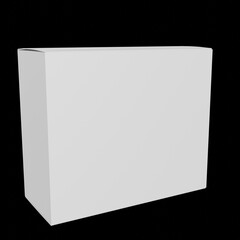 White packaging box Illustration on black background for creative design 3d mockup 