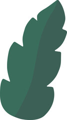 Hand drawn green leaf shape.