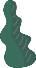 Hand drawn green leaf shape.