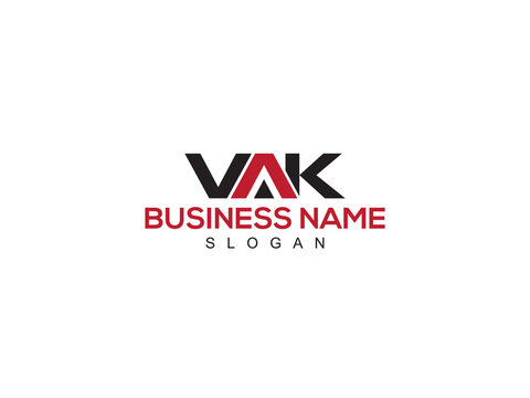 Monogram VAK Logo Icon, Unique vak Logo Letter Vector Image Design For Store Or Business