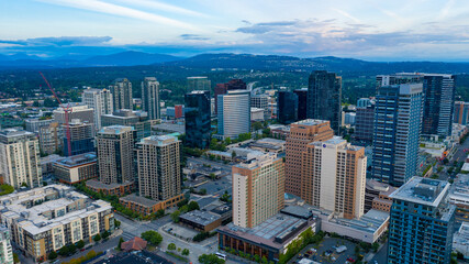 Fototapeta na wymiar The Modern Tech Town of Bellevue Washington