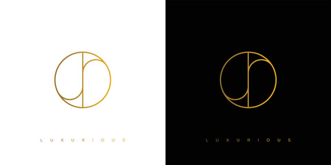 Modern and luxury letter JR initials logo design