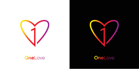 Modern and charming one love logo design