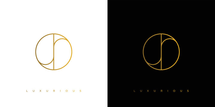 Modern and luxury letter JR initials logo design