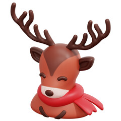 reindeer 3d render icon illustration