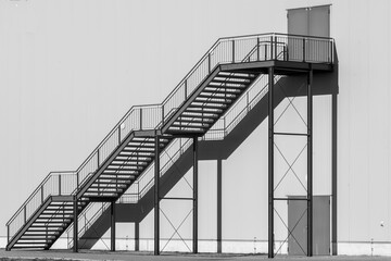 black and white staircase