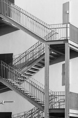 stairs at the building in the sun