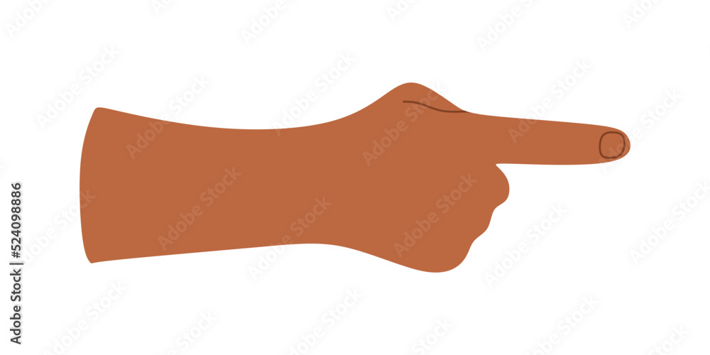 Aufkleber hand with index finger pointing, aiming, indicating right icon. forefinger showing direction, direct