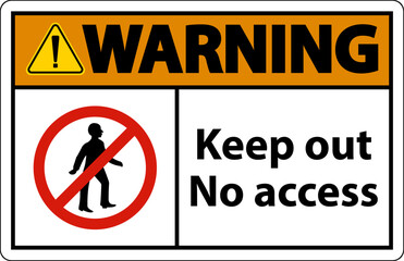 Warning Keep Out No Access Sign On White Background