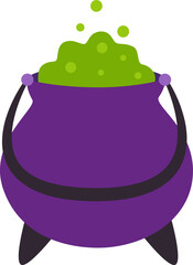 Vector illustration of Halloween cauldron on white background.