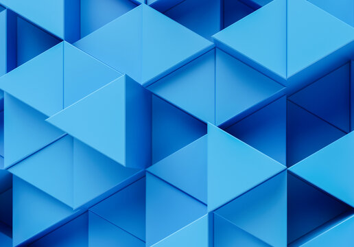 3D blue abstract geometric wallpaper