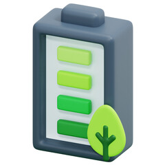 eco battery 3d render icon illustration