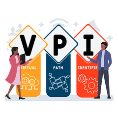 vpi - virtual path identifier acronym. business concept background. vector illustration concept with keywords and icons. lettering illustration with icons for web banner, flyer, landing pag