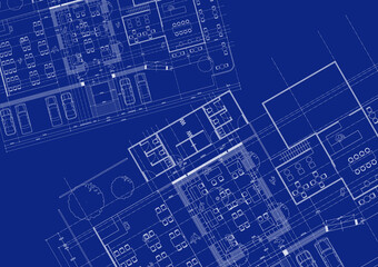Floor plan designed building on the drawing.