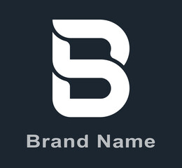 Letter B, uppercase letter B logo icon, abstract geometric flat character shape. Editable preset for logo design.