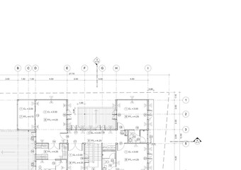 Floor plan designed building on the drawing.