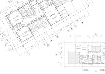 Floor plan designed building on the drawing.