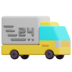 delivery car 3d render icon illustration