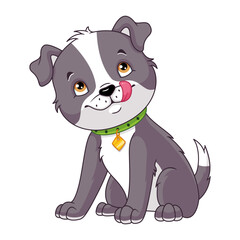 Dog looking up cartoon vector illustration