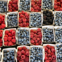 Red fruits stall in the market of Sanary-sur-mer