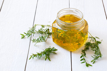 Aromatic oil with thyme for cooking