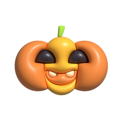 Pumpkin design icon 3d rendering on isolated background.