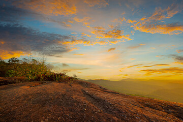 Mountains and cliffs in Asia,Beautiful natural landscape in the summer time 