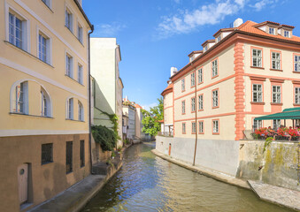 Fototapeta na wymiar Certovka River in Prague. Czech Republic