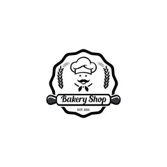 Bakery badge or label retro vector illustration. loaf store, food market, cafe, restaurant etc. Vector Illustration