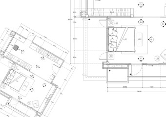 Floor plan designed building on the drawing.