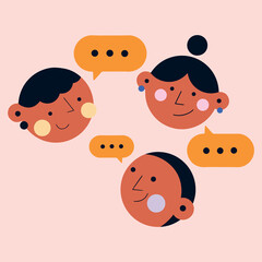 Flat Vector People Illustration. Communicate people