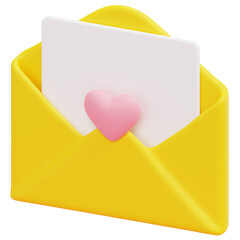 love letter 3d render icon illustration