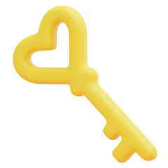 key 3d render icon illustration