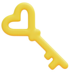 key 3d render icon illustration