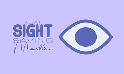 Sight Saving month calligraphic banner design on isolated background. Script lettering banner, poster, card concept idea. Health awareness vector template.