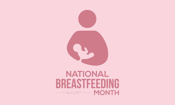 National Breastfeeding month calligraphic banner design on isolated background. Script lettering banner, poster, card concept idea. Health awareness vector template.