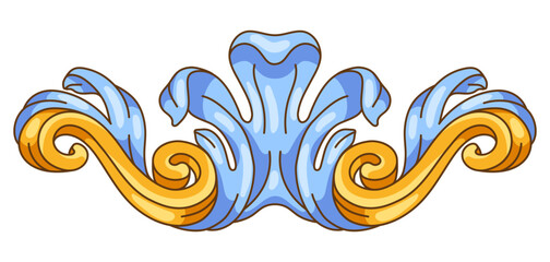 Decorative floral element in baroque style. Classical curling plant. © incomible
