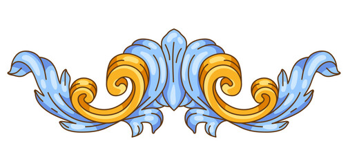 Decorative floral element in baroque style. Classical curling plant. © incomible