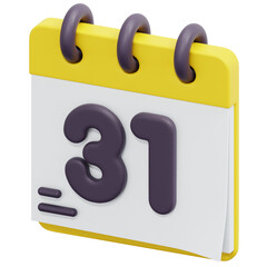 calendar 3d render icon illustration