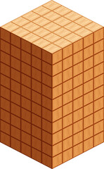 Fototapeta premium wooden cubes isometric for child learning, wood cubes sample, 3d cubes wood for logic counting of preschool children, block wooden square for mathematical game kids