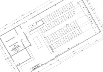 Floor plan designed building on the drawing.