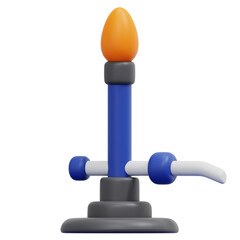 bunsen burner 3d render icon illustration